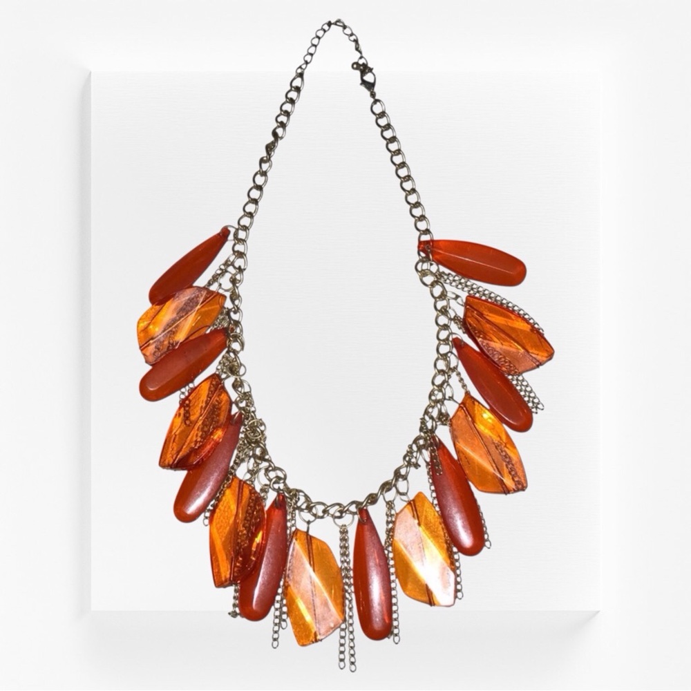 Vintage 1990 Vibrant Orange Necklace